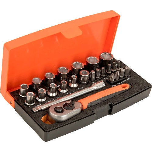 Hylsnyckelsats 1/4" mm 25-delar BAHCO SL25
