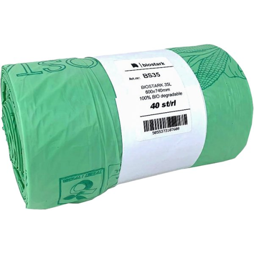 Sopsäck NPA Biostark 35L Grön Star-seal 17my